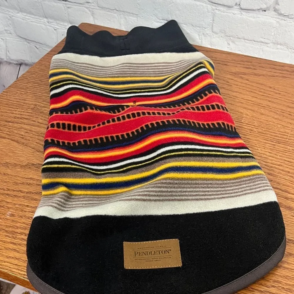 Pendleton Acadia Fleece Dog Coat Vibrant Striped Size Medium